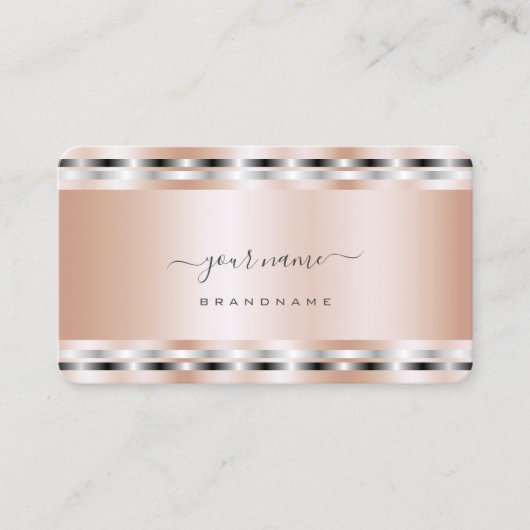 Moderne Rose Gold Effect Template Beruflich Visitenkarte (Vorderseite)