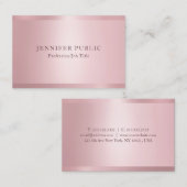 Moderne Rose Gold Elegante Berufliche Vorlage Visitenkarte (Vorne/Hinten)