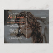 Moderne Rose Gold Elegantes Script 2 Foto Abschlus Ankündigungspostkarte (Rückseite)