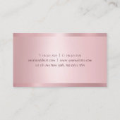 Moderne Rose Gold Elegantes Template Beruflich Visitenkarte (Rückseite)