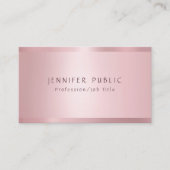 Moderne Rose Gold Elegantes Template Beruflich Visitenkarte (Vorderseite)