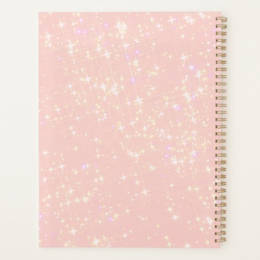 Moderne Rose Gold Floral 2026 Planer (Rückseite)