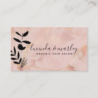 Moderne Rose Gold Floral Visitenkarte