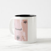 Moderne Rose Gold Floral Zweifarbige Tasse (Vorderseite Links)