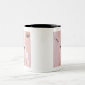 Moderne Rose Gold Floral Zweifarbige Tasse (Mittel)