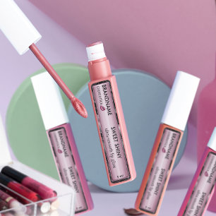 Moderne Rose Gold Foil Agate Glitzer Lip Glanz Nie Etiketten