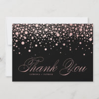 Moderne Rose Gold Foil Confetti tropft Schwarze Ho
