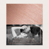 Moderne Rose Gold Foil Foto ändern Datum Karte (Innenseite Aufgefaltet)