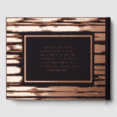 Moderne Rose Gold Foil Gästebuch (Rückseite)