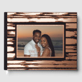 Moderne Rose Gold Foil Gästebuch (Vorderseite)