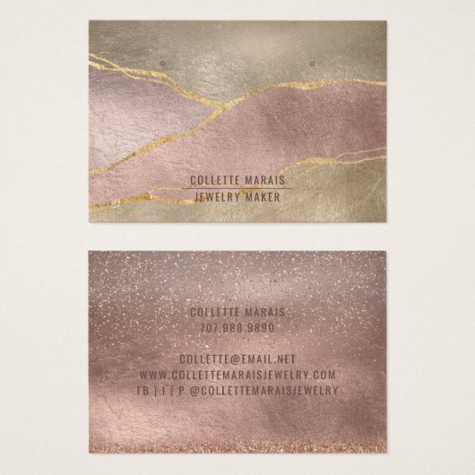 Moderne Rose Gold Foil Gold Glitzer Oog Display (Vorne & Hinten)