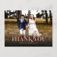 Moderne Rose Gold Foil Hochzeit Vielen Dank Foto