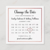 Moderne Rose Gold Foil Kalender ändern Datum Begleitkarte (Vorderseite)