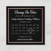 Moderne Rose Gold Foil Kalender ändern Datum Begleitkarte (Vorderseite)