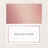 Moderne Rose Gold Foil Kalender Terminkarte Visitenkarten (Außenseite Aufgefaltet)