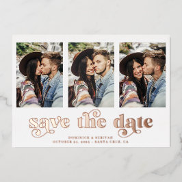 Moderne Rose Gold Foil Marmor Save the Date Folieneinladung