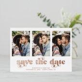 Moderne Rose Gold Foil Marmor Save the Date Folieneinladung (Stehend vorne)