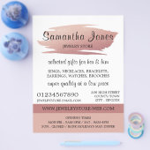 Moderne Rose Gold Foil Pinselstriche, Juwelierlade Flyer (Einzeln)