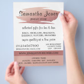 Moderne Rose Gold Foil Pinselstriche, Juwelierlade Flyer (Hand)