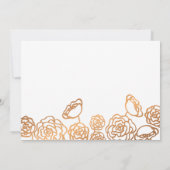 Moderne Rose Gold Foil Save the Date Drehbuch (Rückseite)