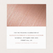 Moderne Rose Gold Foil Script ändern Datum Card Visitenkarten (Innenseite Aufgefaltet)