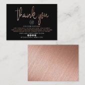 Moderne Rose Gold Foil Script Business Vielen Dank Begleitkarte (Vorne/Hinten)