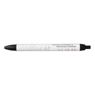Moderne Rose Gold Foil Script-Effekt Gastgeschenk Kugelschreiber