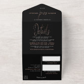 Moderne Rose Gold Foil Script Hochzeit All In One Einladung (Außenbereich)