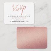 Moderne Rose Gold Foil Script UAWG Begleitkarte (Vorne/Hinten)