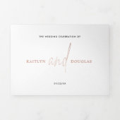 Moderne Rose Gold Foil Script Wedding Suite Dreifach Gefaltete Einladung (Cover)