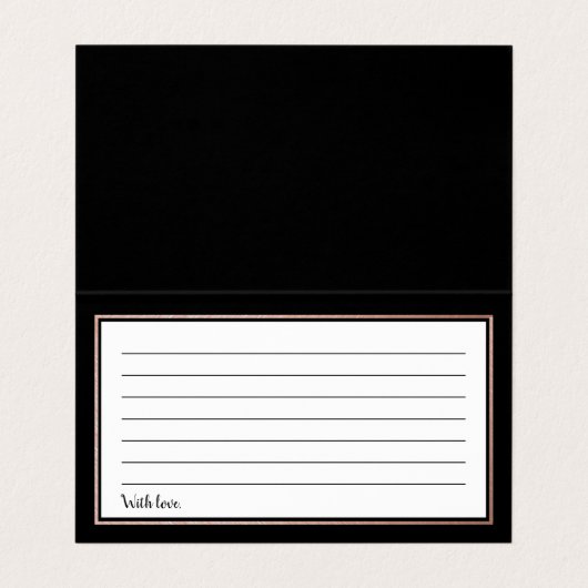 Moderne Rose Gold Foil Skriptkarten Visitenkarten (Innenseite Aufgefaltet)