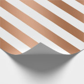 Moderne Rose Gold Foil Streifen Trendy Wedding Geschenkpapier (Ecke)