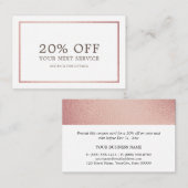 Moderne Rose Gold Fossil - Gutschein zum ermäßigte Rabattkarte (Vorne/Hinten)