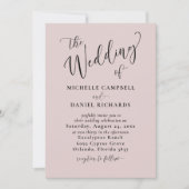 Moderne Rose Gold & Foto Hochzeit Einladung (Vorderseite)