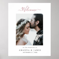 Moderne Rose Gold Foto Hochzeit Willkommen