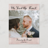 Moderne Rose Gold Foto Hochzeitsankündigung Postkarte (Vorderseite)