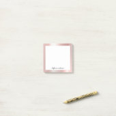 Moderne Rose Gold gebürstet Metallic Personalisier Post-it Klebezettel (Auf Schreibtisch)