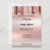 Moderne Rose Gold Geburtstagsfeier Einladung (Vorderseite)