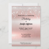 Moderne Rose Gold Geburtstagsfeier Einladung (Vorderseite)