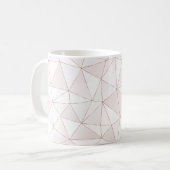 Moderne Rose Gold Geometric Abstrakt Monogram Kaffeetasse (Vorderseite Links)