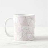 Moderne Rose Gold Geometric Abstrakt Monogram Kaffeetasse (Links)