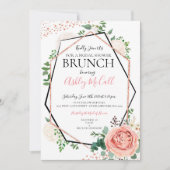 Moderne Rose Gold Geometric Brautparty laden ein Einladung (Vorderseite)