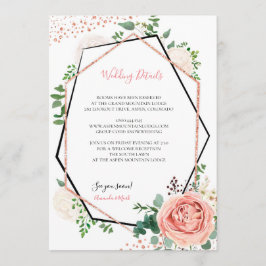 Moderne Rose Gold Geometric Wedding Card Einladung