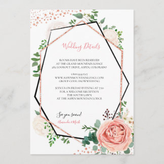 Moderne Rose Gold Geometric Wedding Card Einladung