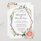 Moderne Rose Gold Geometric Wedding Einladung (Vorne/Hinten)