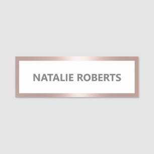 Moderne Rose Gold Gerahmt Minimalistisch kühl Namensschild