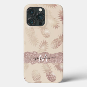 Moderne Rose Gold Glitzer Ananas Tropical Beach Case-Mate iPhone Hülle
