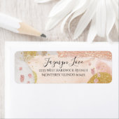 Moderne Rose Gold Glitzer Aquarell Rücksendeadress (Insitu)