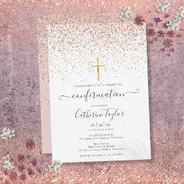 Moderne Rose Gold Glitzer Bestätigung Einladung