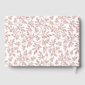 Moderne Rose Gold Glitzer Blätter Hochzeitsgast-Bu Gästebuch (Rückseite)